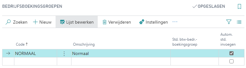 Bedrijfsboekingsgroepen