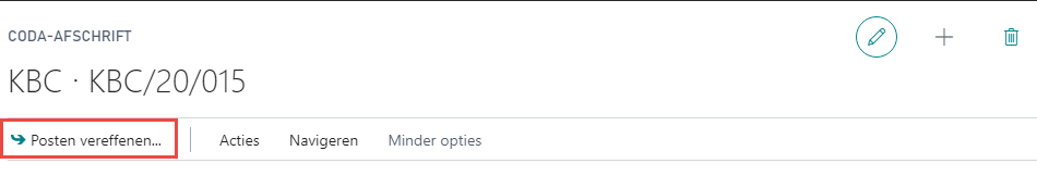 Knop posten vereffenen