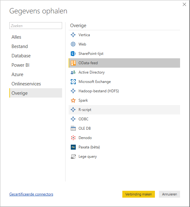 Gegevens ophalen uit OData-feed