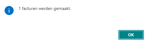 Pop-up na aanmaken periodieke verkoopfacturen